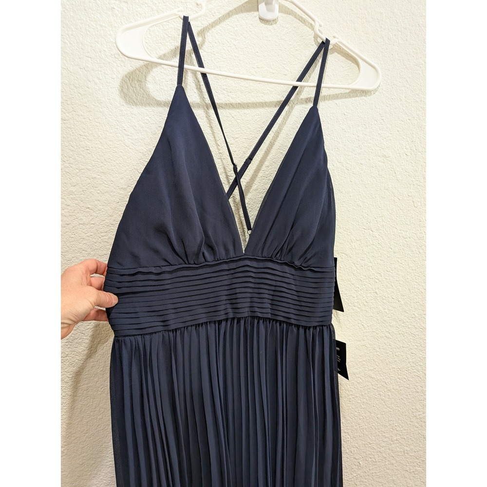 NWT Lulus Depths of My Love Navy Maxi Dress XL V Neck Cross back Formal Prom - Picture 7 of 14